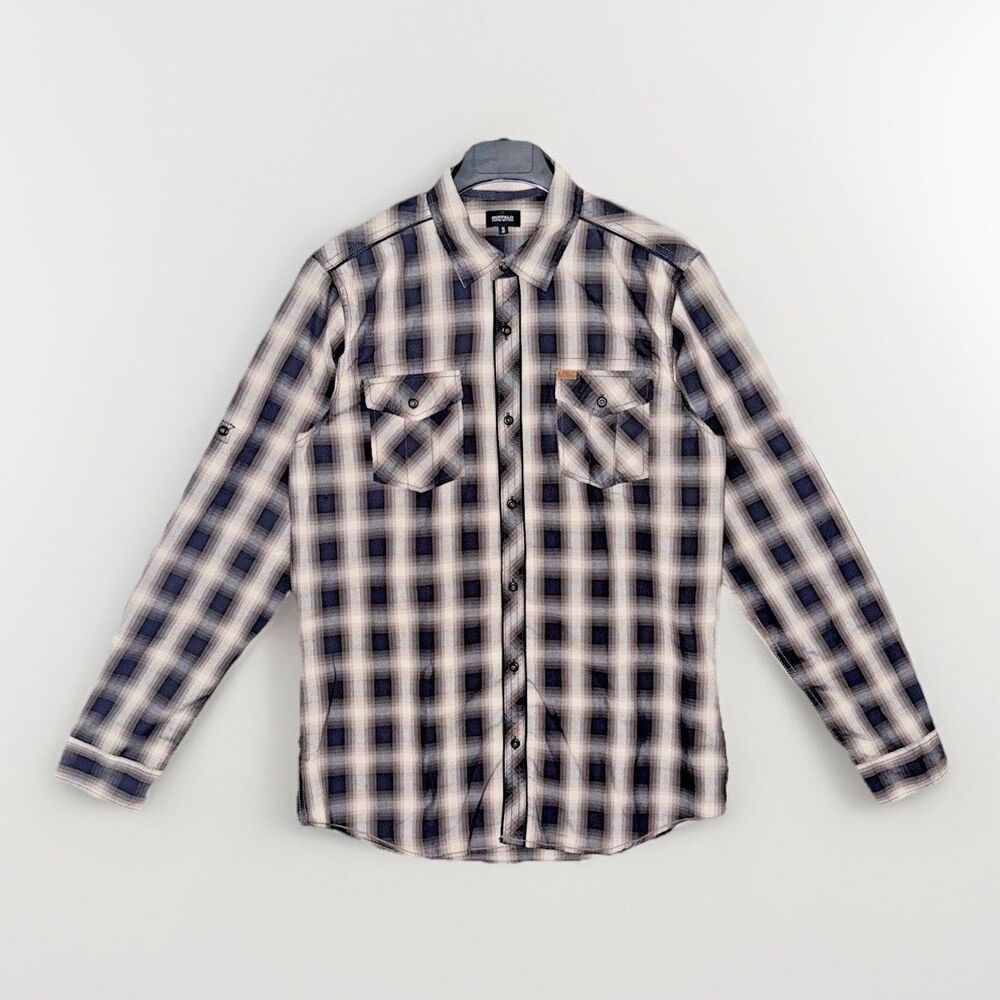 Buffalo David Bitton Shirt Medium Plaid Long Sleeve Back Graphic Button Up NWT